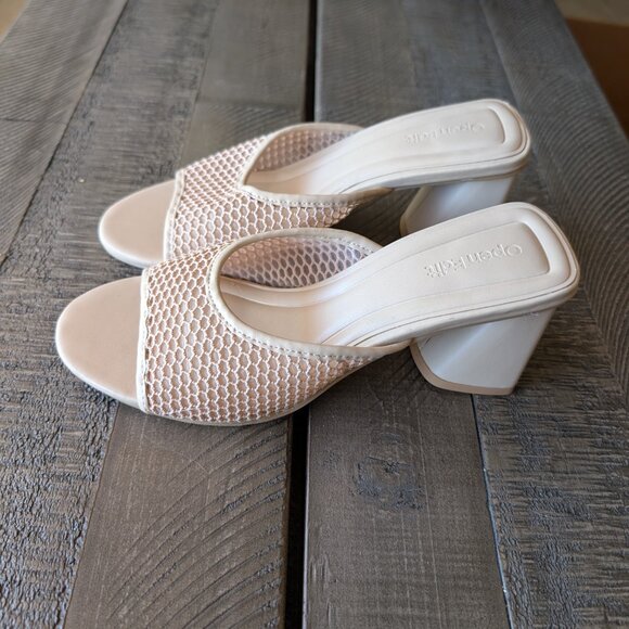 Open Edit Mesh Summer Block Heel Open Toe Sandals Size 6.5 NWOB - Picture 4 of 6